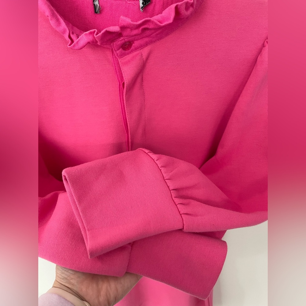 Tuckernuck Pomander Place Hot Pink Charlotte Terry Dress Size Large Ruffle - Picture 4 of 9